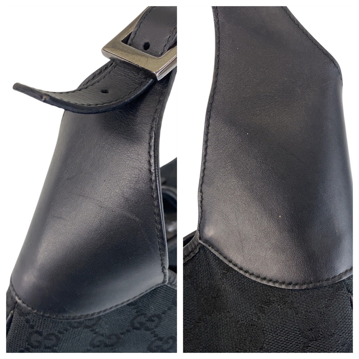 15443
GUCCI グッチ ブラック 黒 GGキャンバス / レザー 001 4075 ショルダーバッグ  レディース