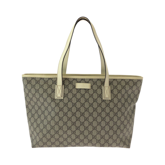 15444
GUCCI グッチ GGプラス ベージュ アイボリー シルバー金具 PVC 211137 トートバッグ ショルダーバッグ  レディース ABP