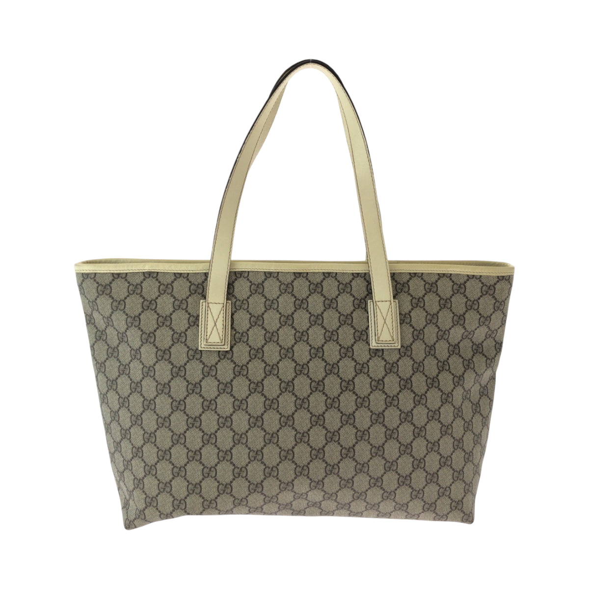 15444
GUCCI グッチ GGプラス ベージュ アイボリー シルバー金具 PVC 211137 トートバッグ ショルダーバッグ  レディース ABP