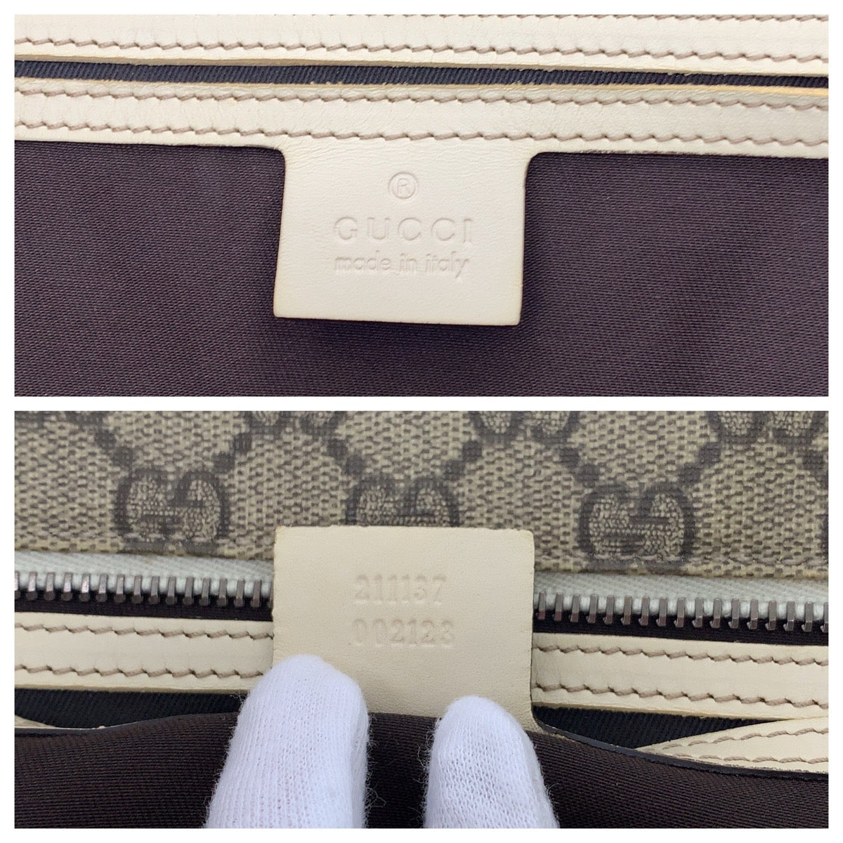 15444
GUCCI グッチ GGプラス ベージュ アイボリー シルバー金具 PVC 211137 トートバッグ ショルダーバッグ  レディース ABP