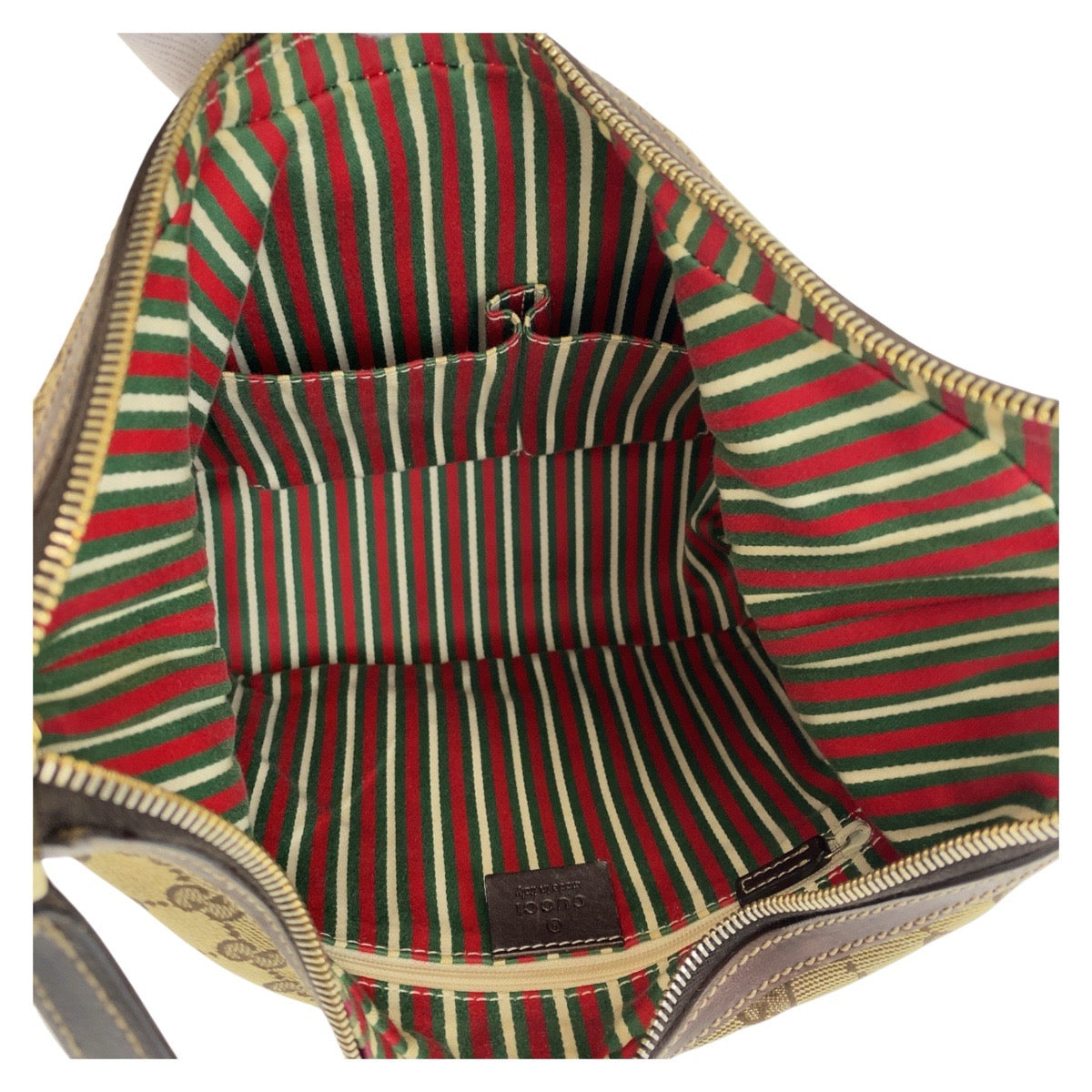 15445
GUCCI グッチ インターロッキング ベージュ ブラウン ゴールド金具 GGキャンバス / レザー 182491 ショルダーバッグ  レディース