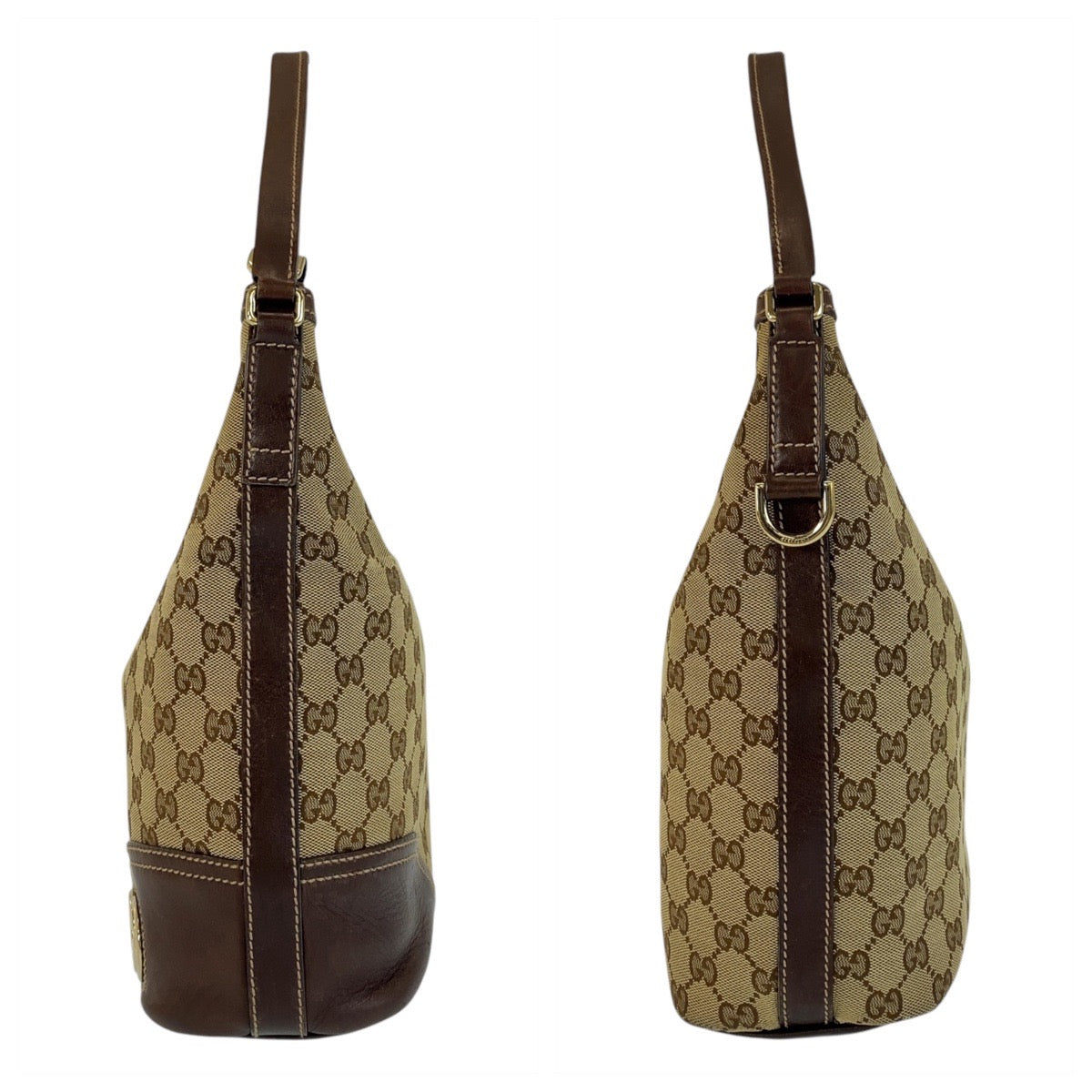 15445
GUCCI グッチ インターロッキング ベージュ ブラウン ゴールド金具 GGキャンバス / レザー 182491 ショルダーバッグ  レディース