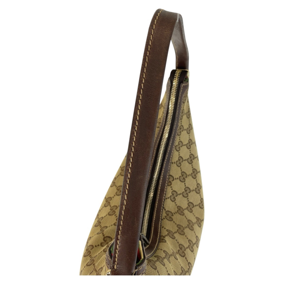 15445
GUCCI グッチ インターロッキング ベージュ ブラウン ゴールド金具 GGキャンバス / レザー 182491 ショルダーバッグ  レディース