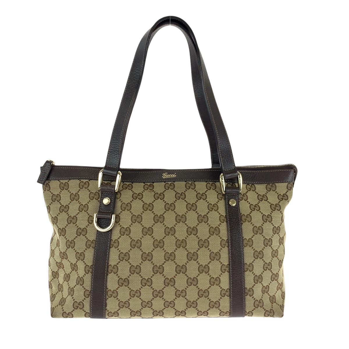 15446
GUCCI グッチ ブラウン ベージュ ゴールド金具 GGキャンバス 141470 トートバッグ ショルダーバッグ  レディース