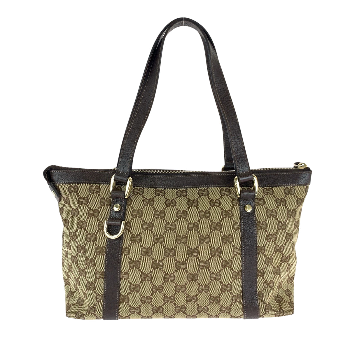 15446
GUCCI グッチ ブラウン ベージュ ゴールド金具 GGキャンバス 141470 トートバッグ ショルダーバッグ  レディース