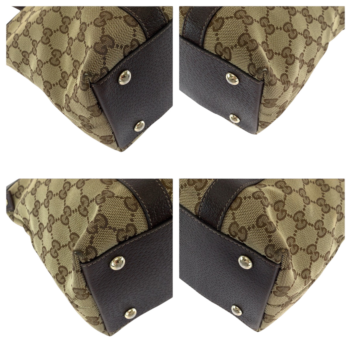 15446
GUCCI グッチ ブラウン ベージュ ゴールド金具 GGキャンバス 141470 トートバッグ ショルダーバッグ  レディース