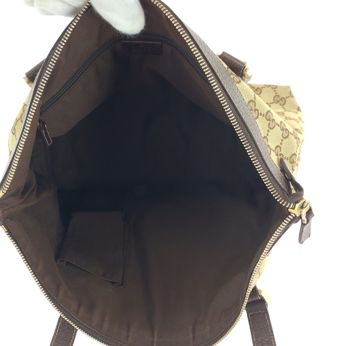 15446
GUCCI グッチ ブラウン ベージュ ゴールド金具 GGキャンバス 141470 トートバッグ ショルダーバッグ  レディース