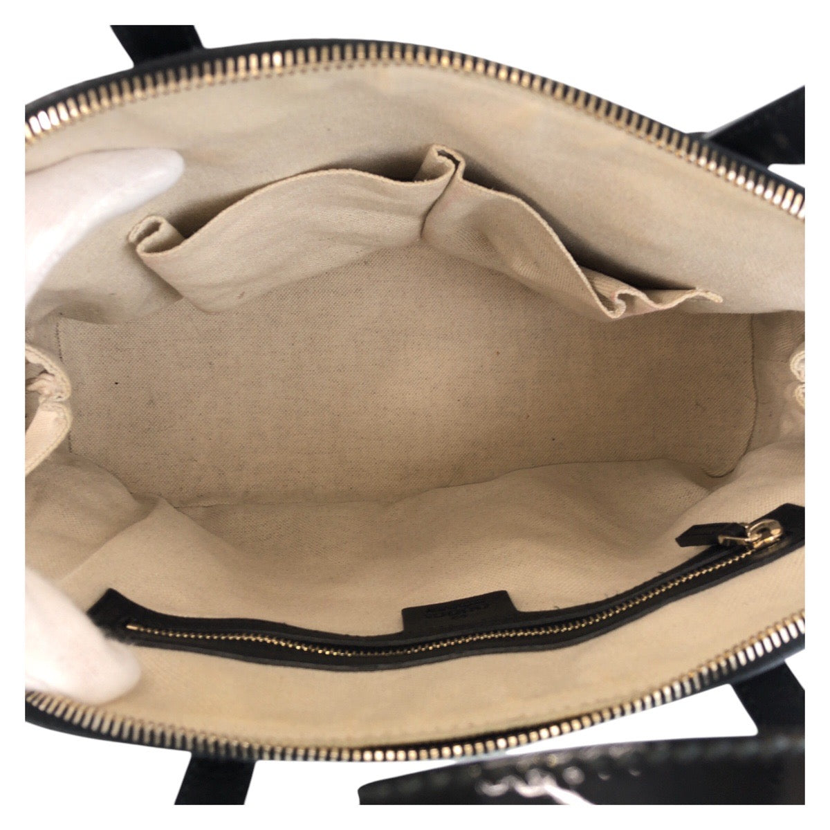 15448
GUCCI グッチ マイクログッチシマ ブラック 黒 ゴールド金具 パテントレザー 309617 ハンドバッグ  レディース