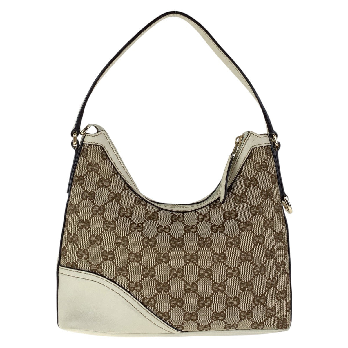 15449
GUCCI グッチ インターロッキング ホワイト ブラウン ゴールド金具 GGキャンバス / レザー 182489 ショルダーバッグ  レディース
