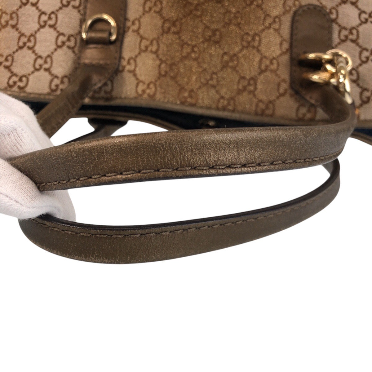 15451
GUCCI グッチ ブラウン ゴールド金具 GGキャンバス / レザー 269956 トートバッグ ショルダーバッグ レディース ABP45
