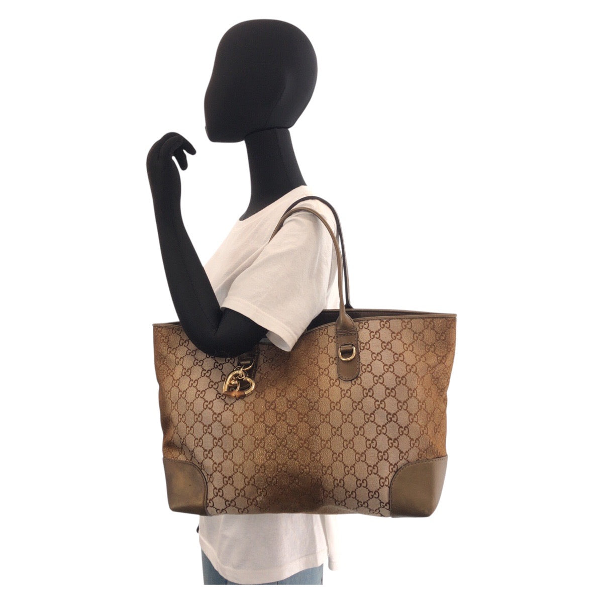 15451
GUCCI グッチ ブラウン ゴールド金具 GGキャンバス / レザー 269956 トートバッグ ショルダーバッグ レディース ABP45