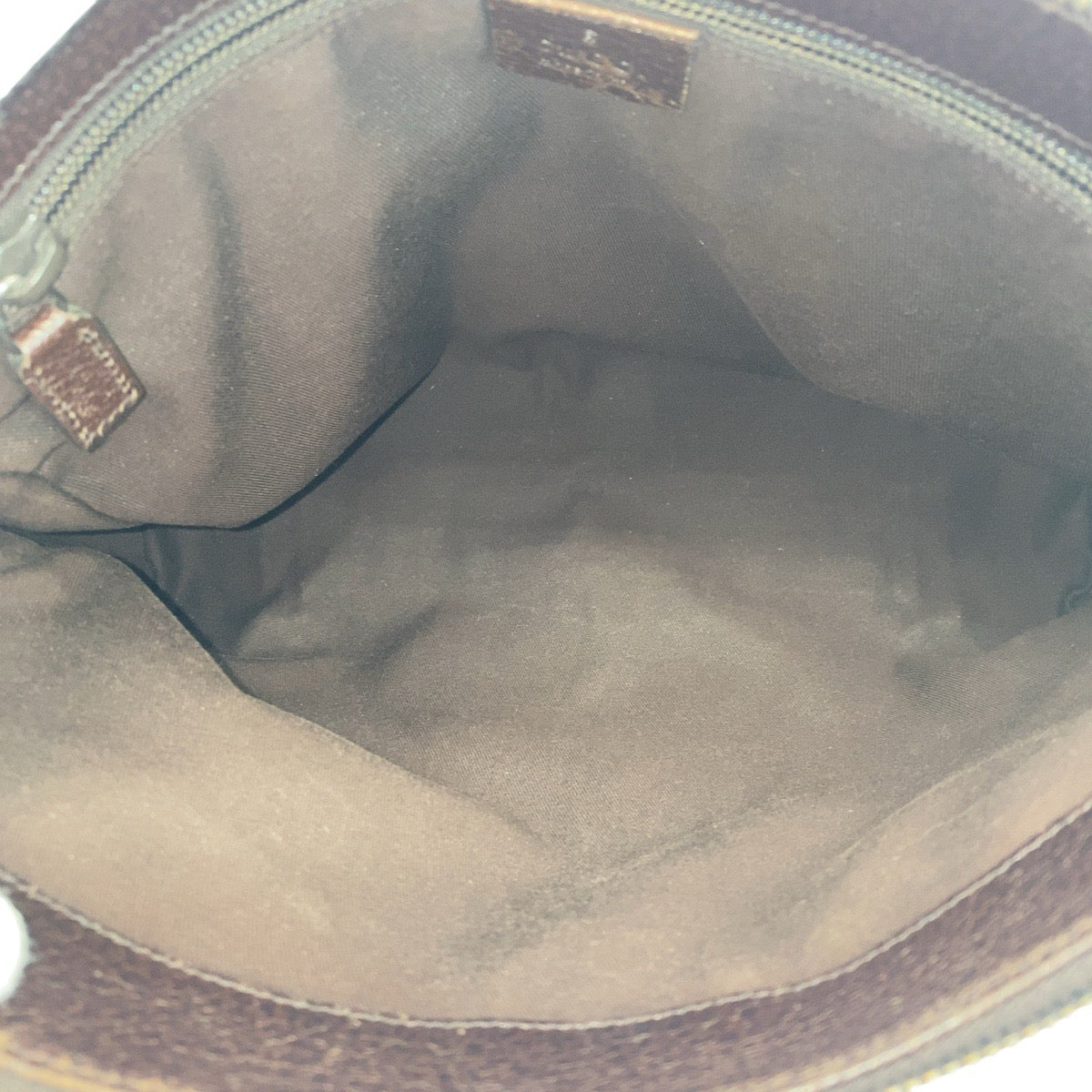 15453
GUCCI グッチ ベージュ ブラウン シルバー金具 GGキャンバス / レザー 114273 斜め掛け ショルダーバッグ  レディース A41