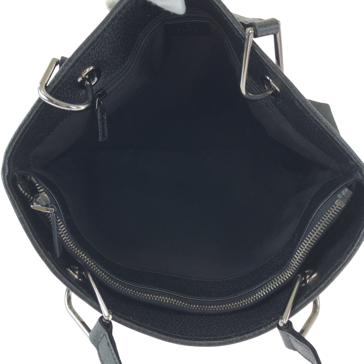 15454
GUCCI グッチ ブラック 黒 シルバー金具 GGキャンバス 120837 トートバッグ ショルダーバッグ  レディース A41