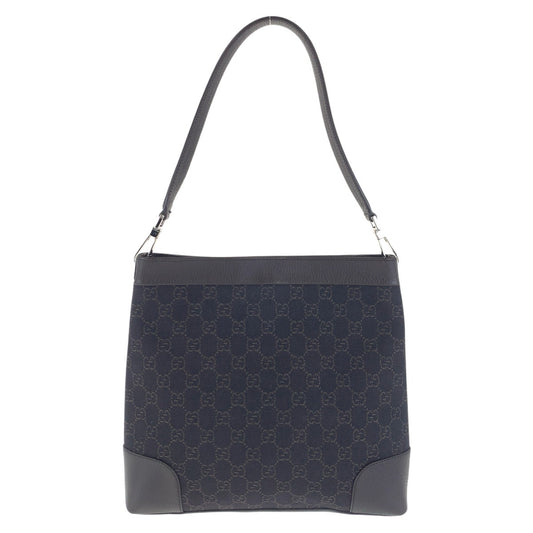 15455
GUCCI グッチ ダークブラウン シルバー金具 GGキャンバス / レザー 143745 ショルダーバッグ  レディース A40