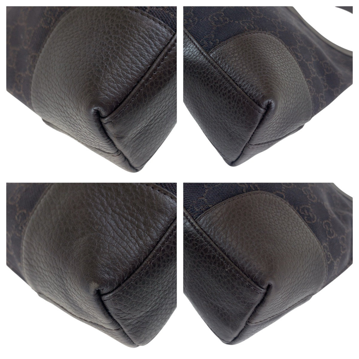15455
GUCCI グッチ ダークブラウン シルバー金具 GGキャンバス / レザー 143745 ショルダーバッグ  レディース A40