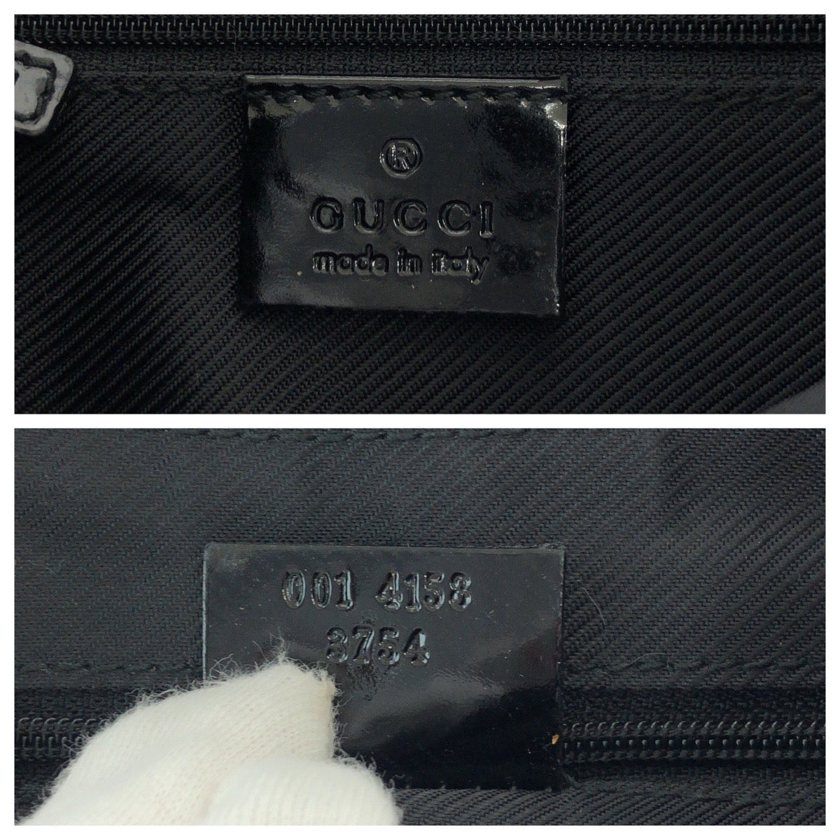 15456
GUCCI グッチ ブラック 黒 ゴールド金具 GGキャンバス / エナメル 001 4158 ホーボー ワンショルダーバッグ 肩掛け  レディース