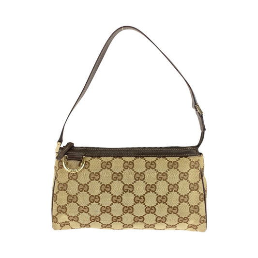 15457
GUCCI グッチ ブラウン ゴールド金具 GGキャンバス / レザー 145750 ブラウン アクセサリーポーチ  レディース