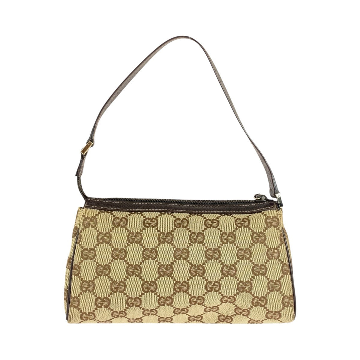 15457
GUCCI グッチ ブラウン ゴールド金具 GGキャンバス / レザー 145750 ブラウン アクセサリーポーチ  レディース