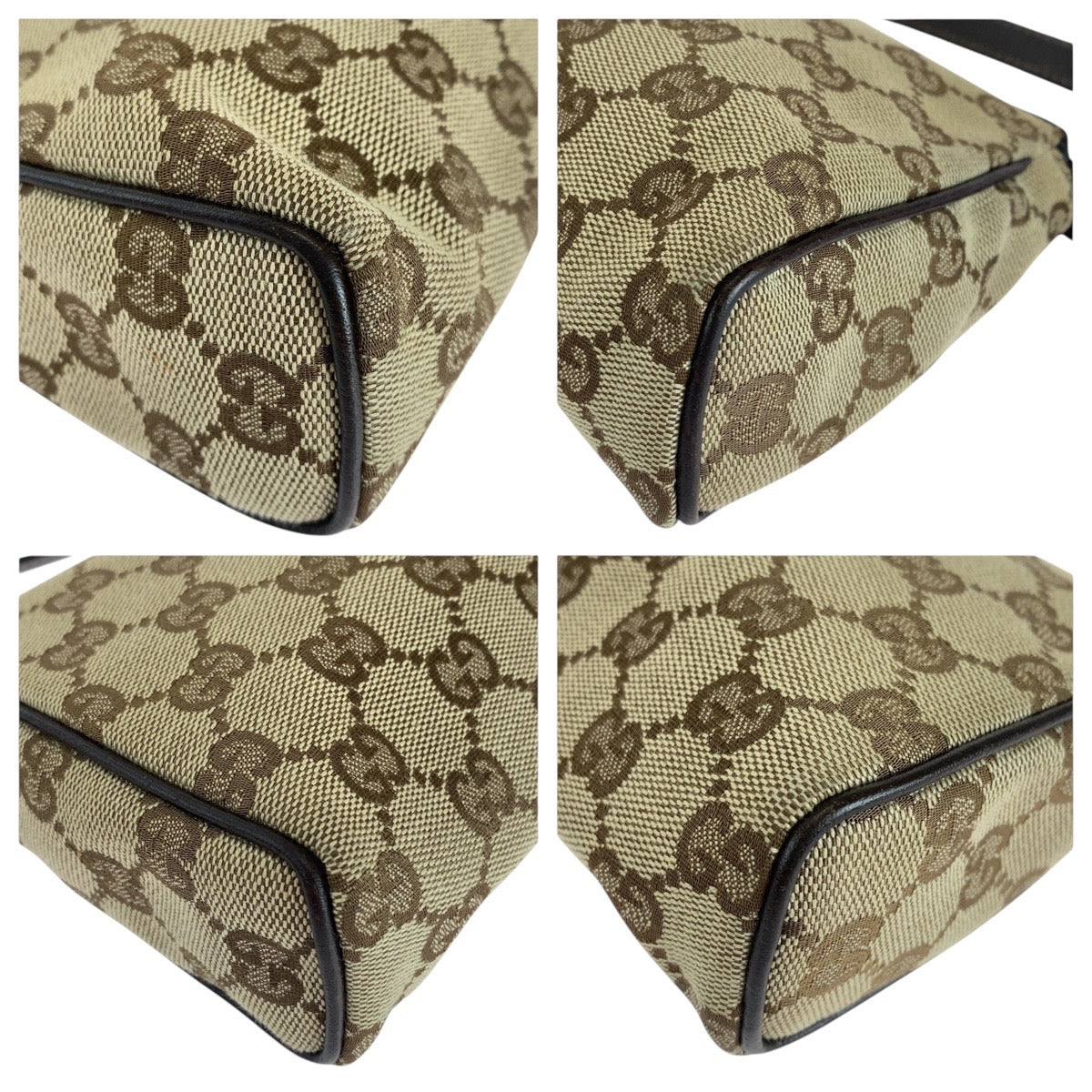 15457
GUCCI グッチ ブラウン ゴールド金具 GGキャンバス / レザー 145750 ブラウン アクセサリーポーチ  レディース