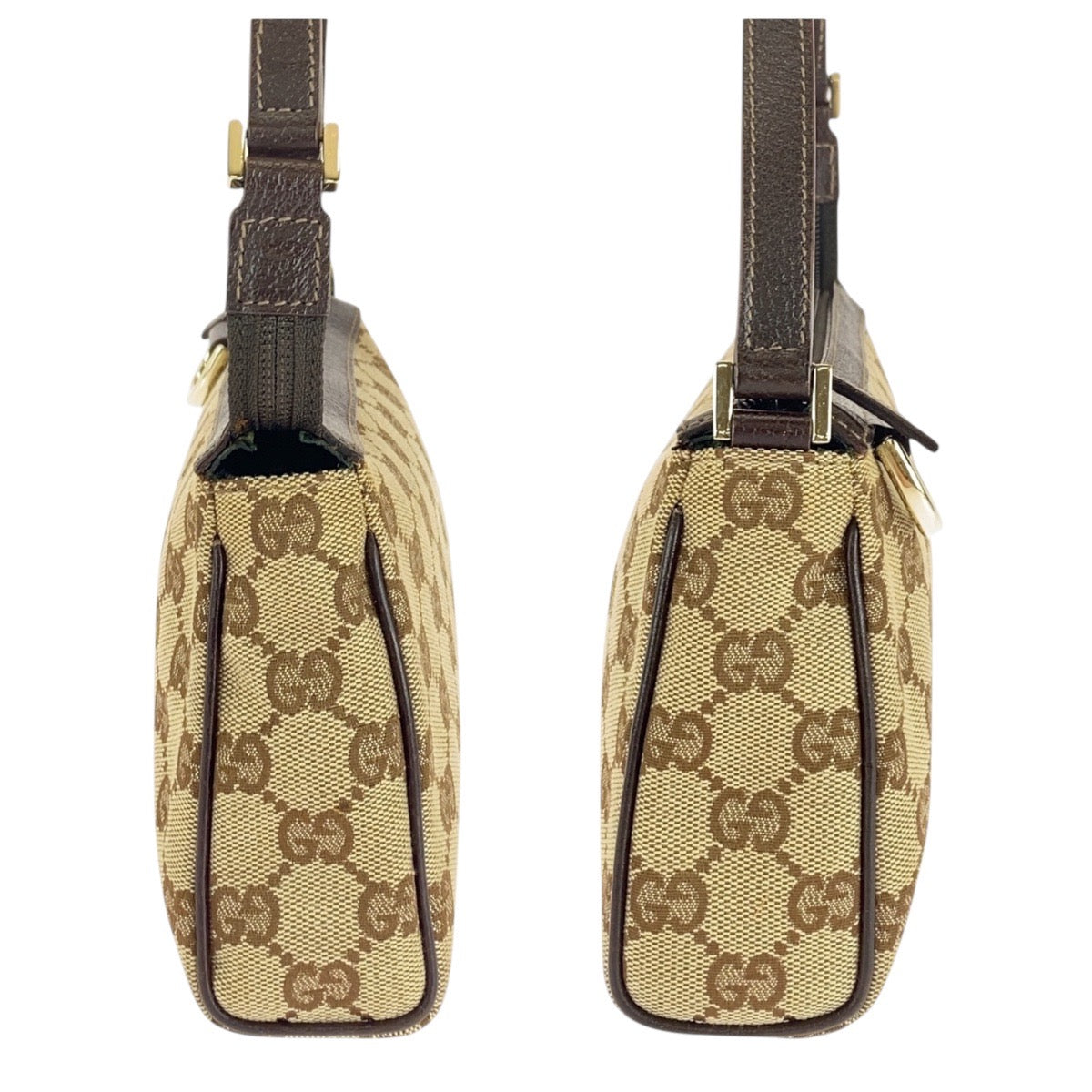 15457
GUCCI グッチ ブラウン ゴールド金具 GGキャンバス / レザー 145750 ブラウン アクセサリーポーチ  レディース