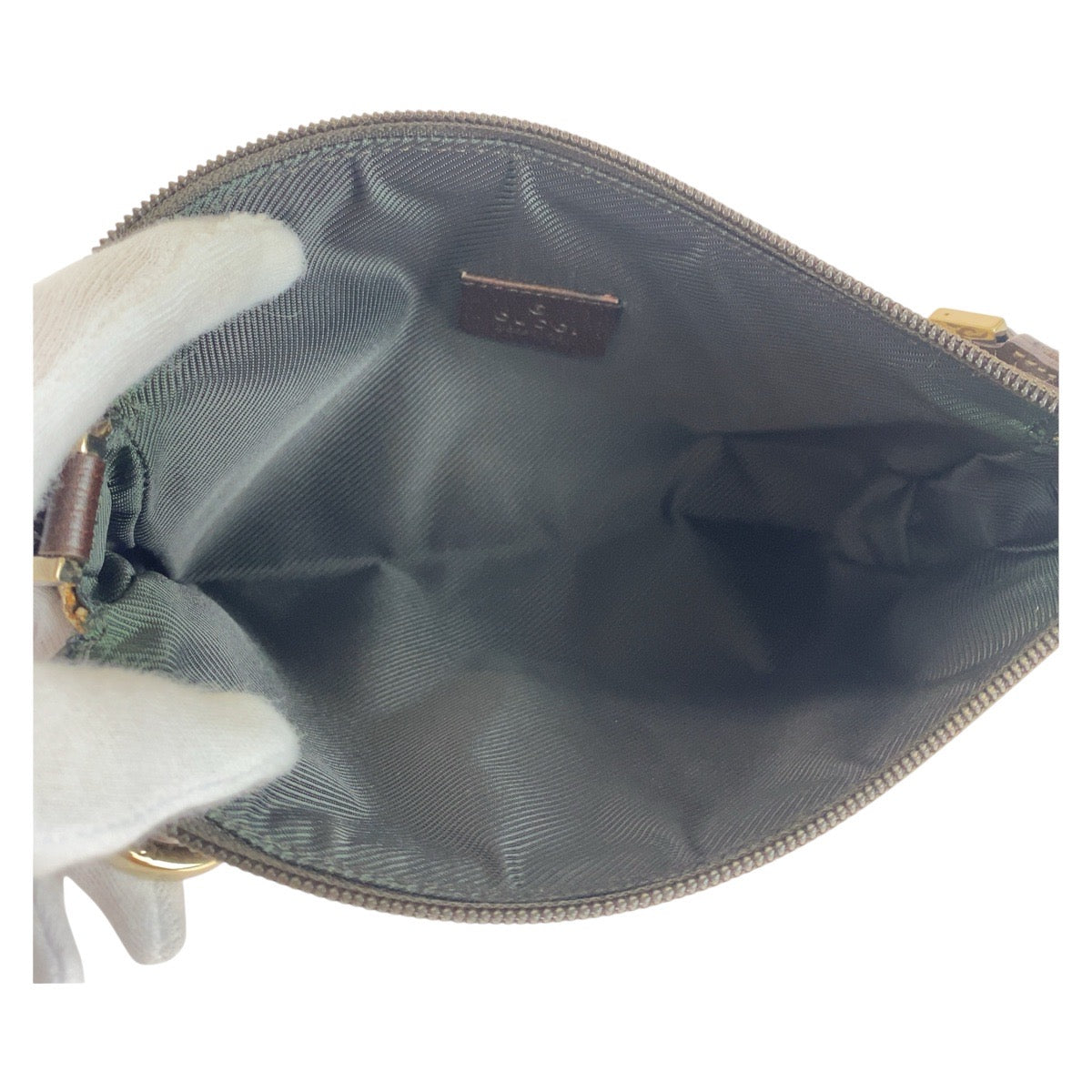15457
GUCCI グッチ ブラウン ゴールド金具 GGキャンバス / レザー 145750 ブラウン アクセサリーポーチ  レディース