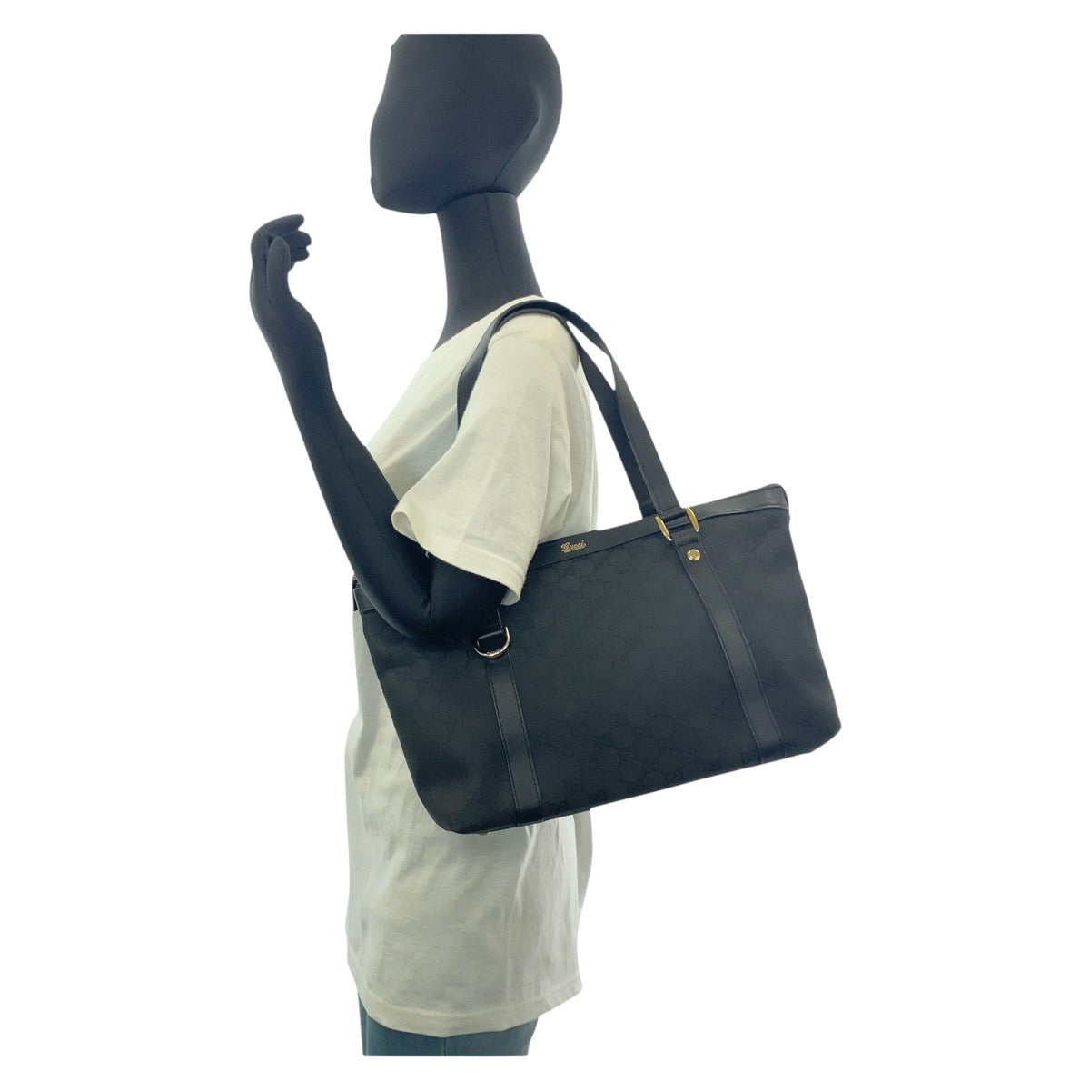 15458
GUCCI グッチ ブラック 黒 ゴールド金具 GGキャンバス / レザー 272399 トートバッグ ショルダーバッグ  レディース A46