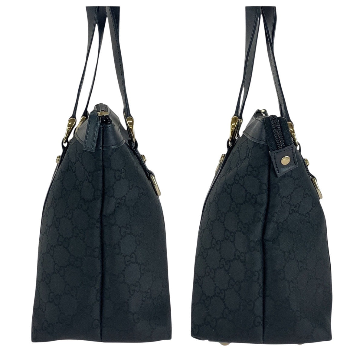 15458
GUCCI グッチ ブラック 黒 ゴールド金具 GGキャンバス / レザー 272399 トートバッグ ショルダーバッグ  レディース A46