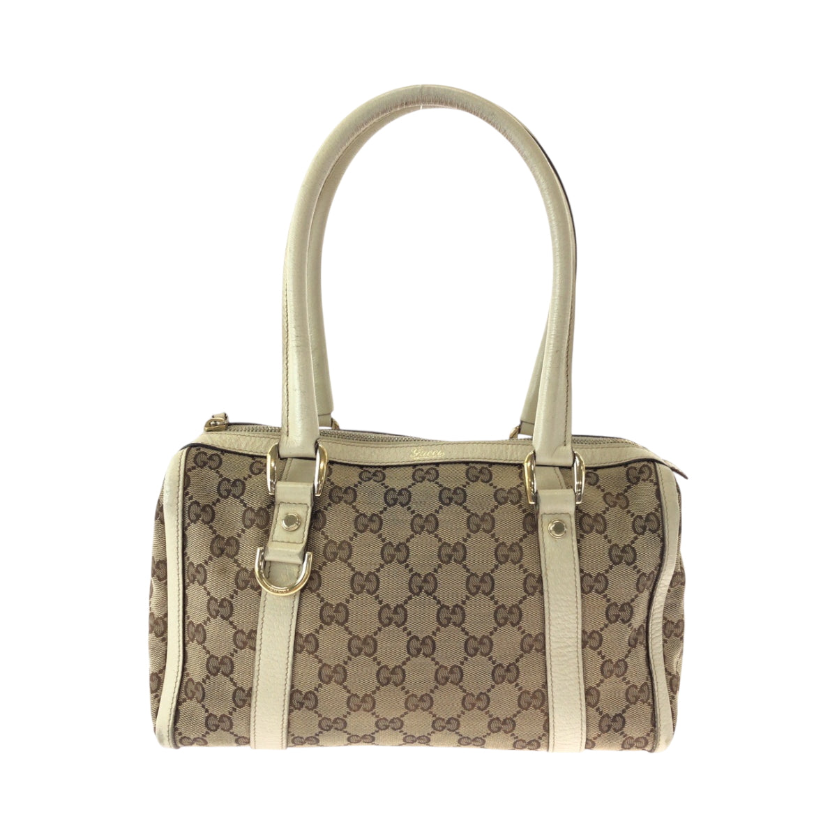 15459
GUCCI グッチ アビー ベージュ アイボリー ゴールド金具 GGキャンバス 130942 ハンドバッグ ミニボストンバッグ ショルダーバッグ  レディース