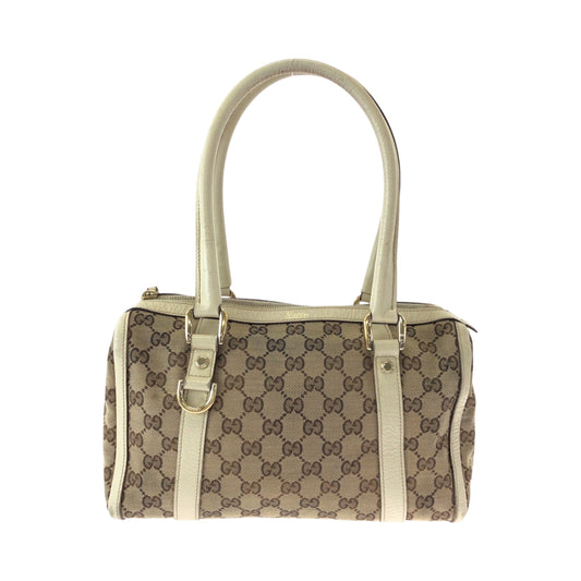 15459
GUCCI グッチ アビー ベージュ アイボリー ゴールド金具 GGキャンバス 130942 ハンドバッグ ミニボストンバッグ ショルダーバッグ  レディース