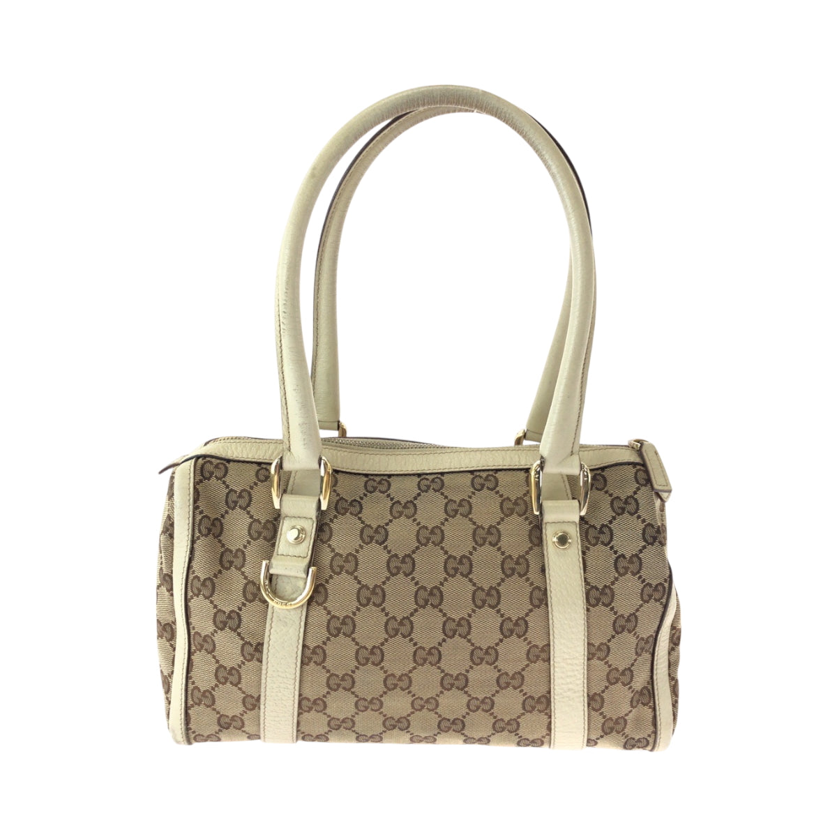 15459
GUCCI グッチ アビー ベージュ アイボリー ゴールド金具 GGキャンバス 130942 ハンドバッグ ミニボストンバッグ ショルダーバッグ  レディース