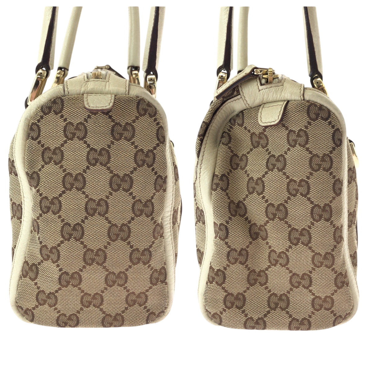 15459
GUCCI グッチ アビー ベージュ アイボリー ゴールド金具 GGキャンバス 130942 ハンドバッグ ミニボストンバッグ ショルダーバッグ  レディース