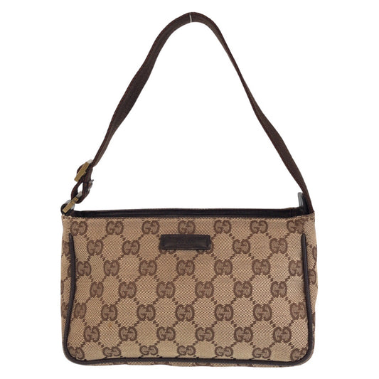 15460
GUCCI グッチ ブラウン ベージュ ゴールド金具 GGキャンバス 106644 ショルダーバッグ アクセサリーポーチ  レディース