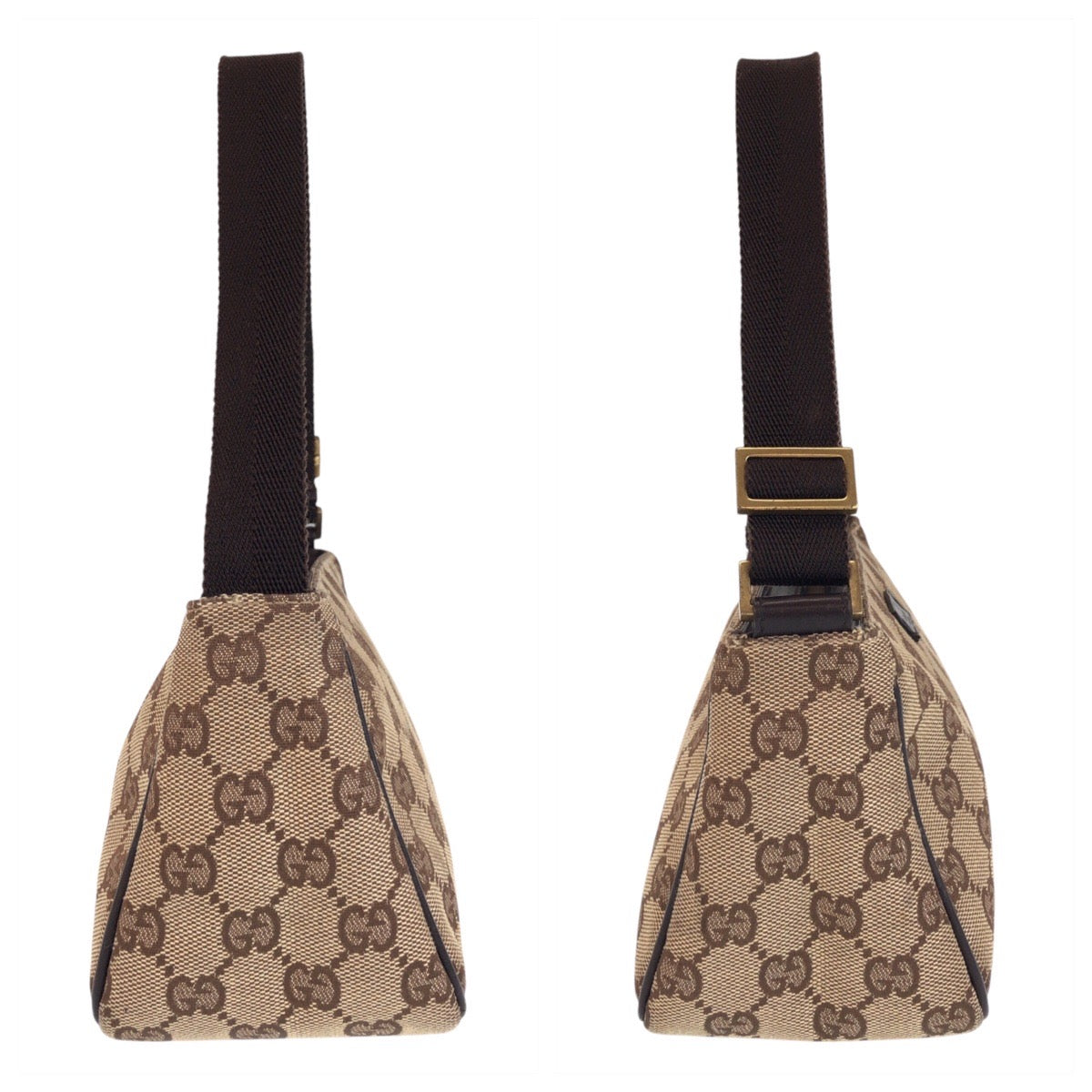 15460
GUCCI グッチ ブラウン ベージュ ゴールド金具 GGキャンバス 106644 ショルダーバッグ アクセサリーポーチ  レディース