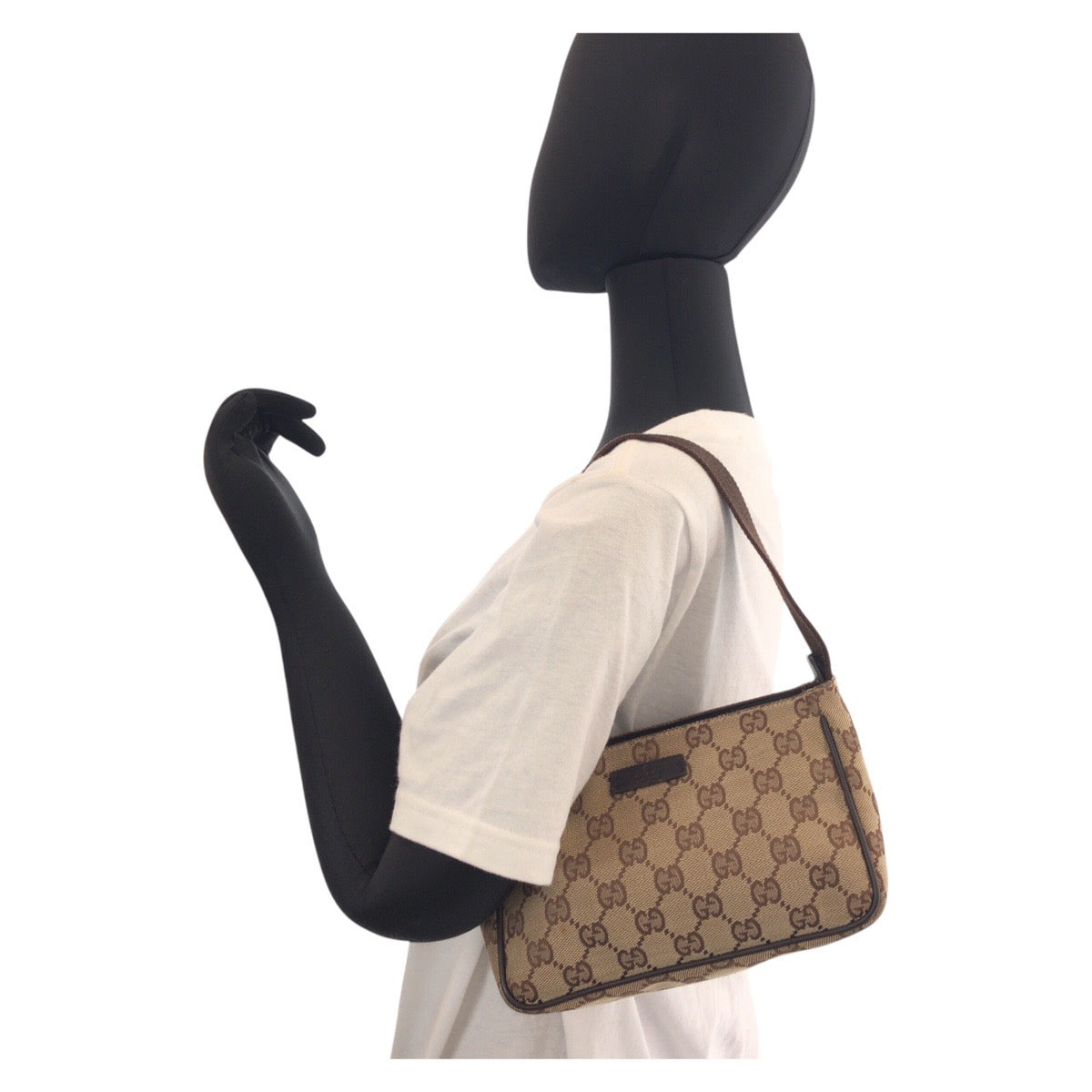 15460
GUCCI グッチ ブラウン ベージュ ゴールド金具 GGキャンバス 106644 ショルダーバッグ アクセサリーポーチ  レディース