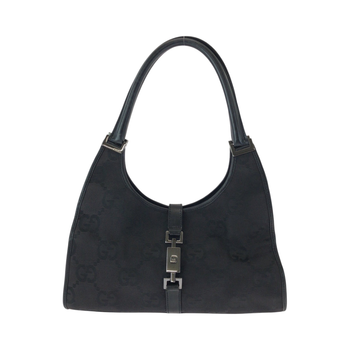 15462
GUCCI グッチ ジャッキー ブラック 黒 シルバー金具 GGキャンバス 002 1067 ホーボー ワンショルダーバッグ 肩掛け  レディース