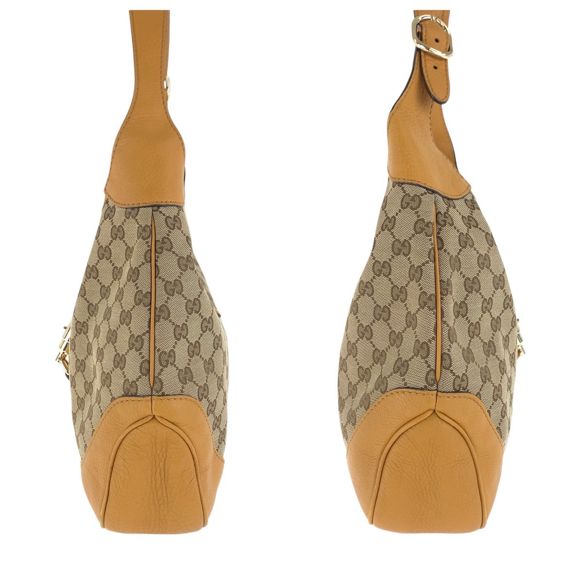 15463
GUCCI グッチ シェリーライン ニュージャッキー ホーボー イエロー ベージュ ゴールド金具 GGキャンバス / レザー 277520 ショルダーバッグ  レディース
