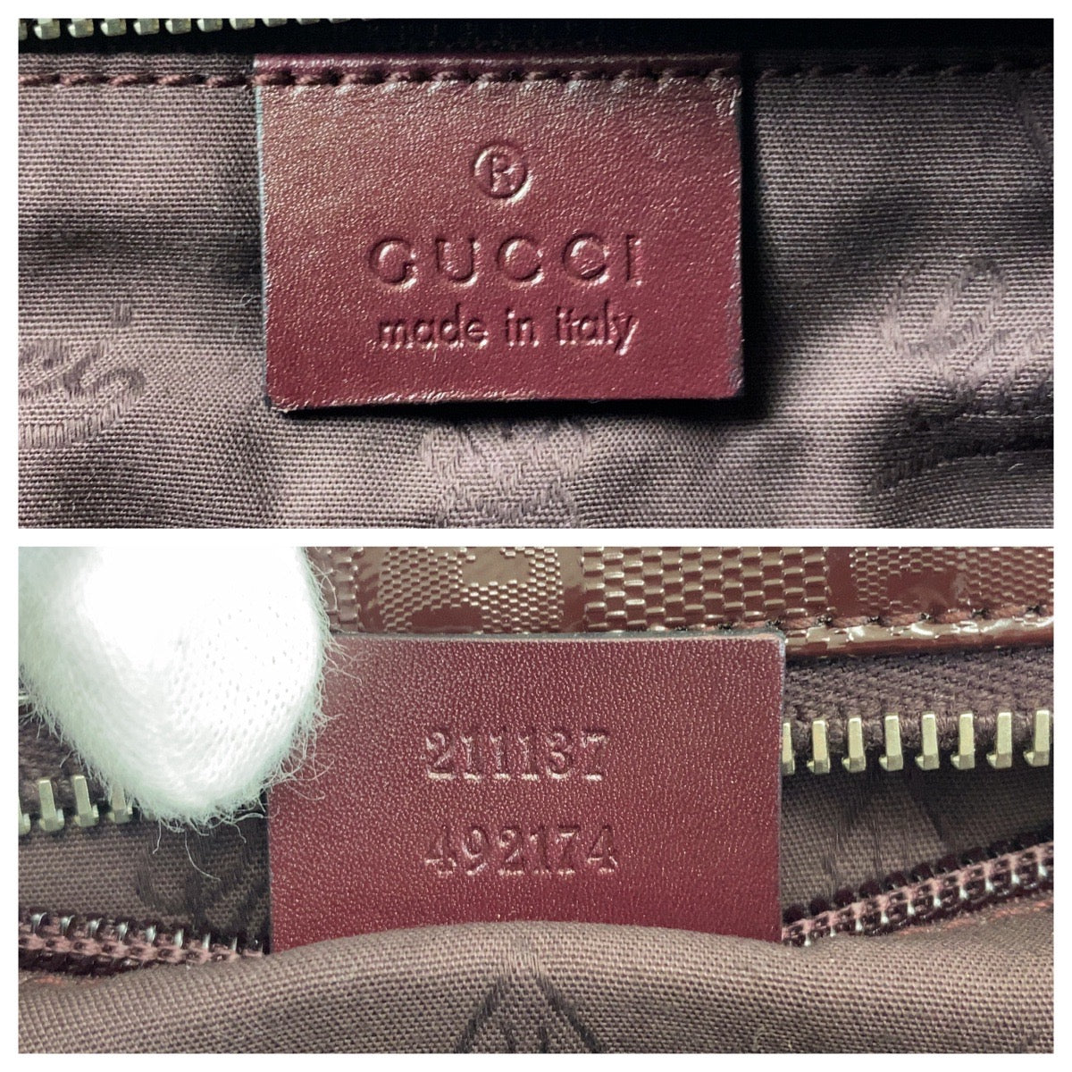 15464
GUCCI グッチ GGインプリメ パープル ワインレッド PVC 211137 トートバッグ ショルダーバッグ  レディース