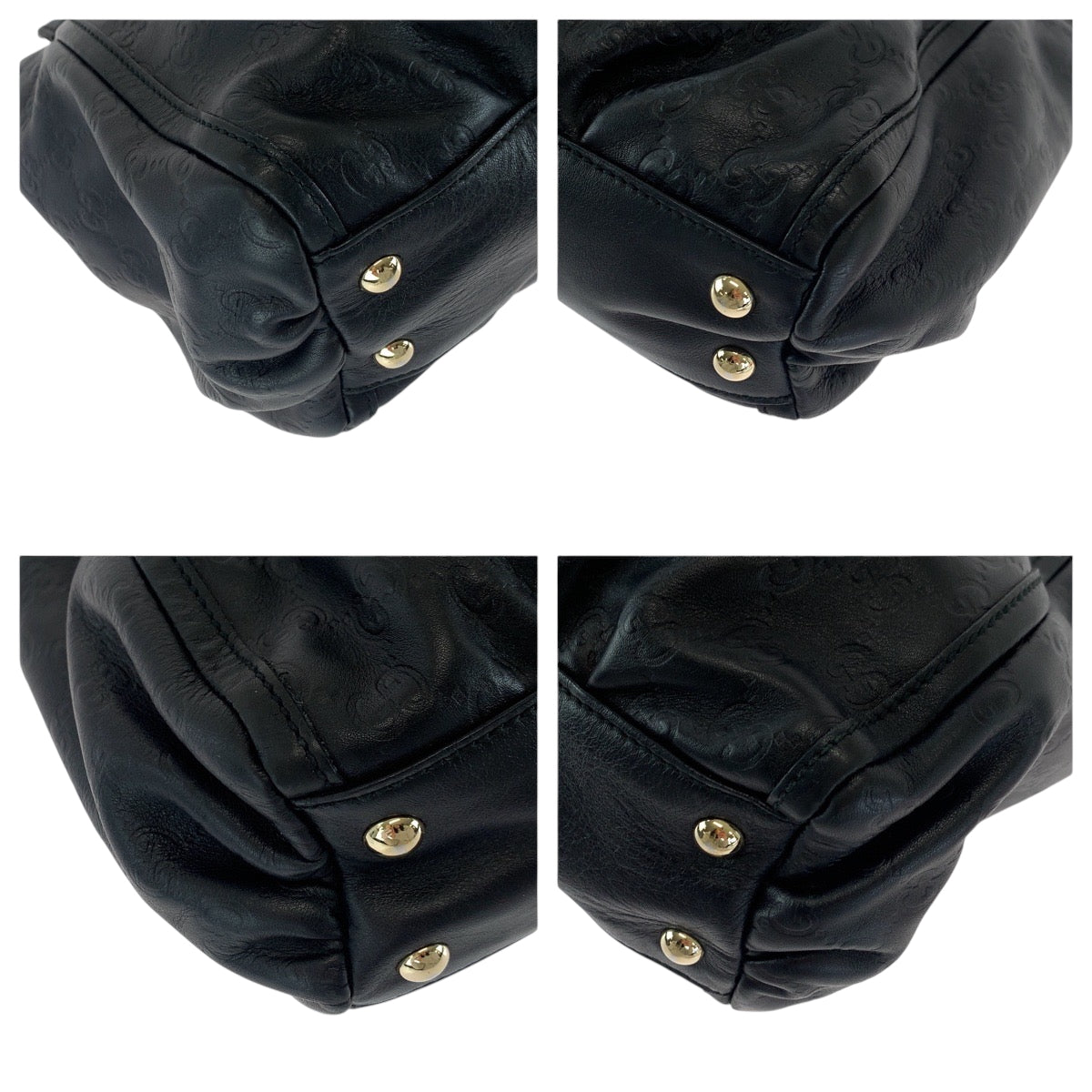 15465
GUCCI グッチ アビー ブラック シルバー金具 レザー 189831 トートバッグ ショルダーバッグ  レディース ABP48