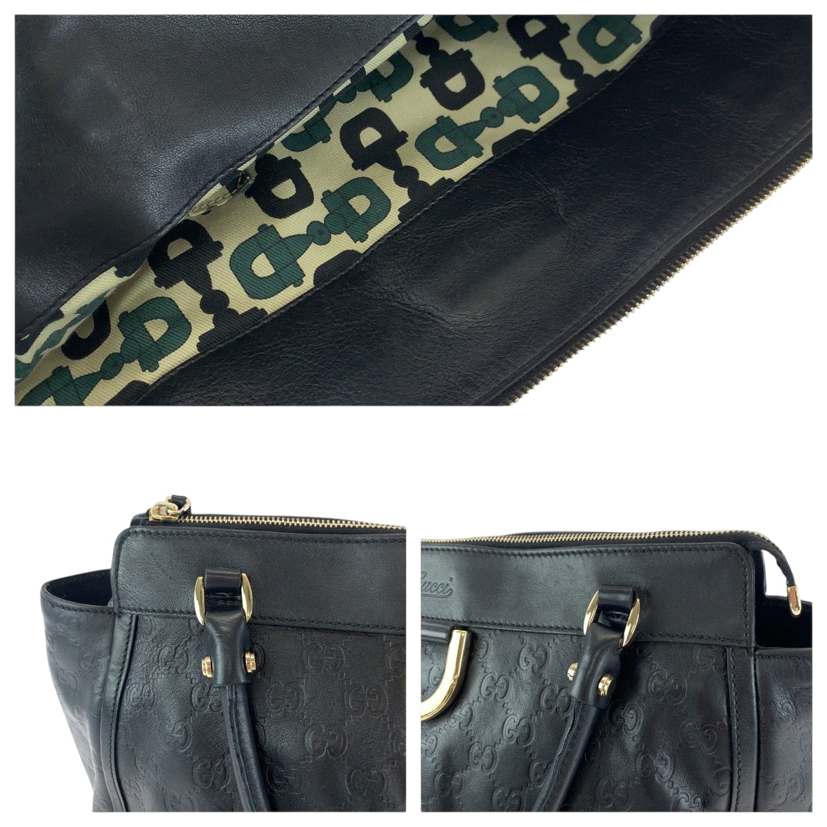 15465
GUCCI グッチ アビー ブラック シルバー金具 レザー 189831 トートバッグ ショルダーバッグ  レディース ABP48