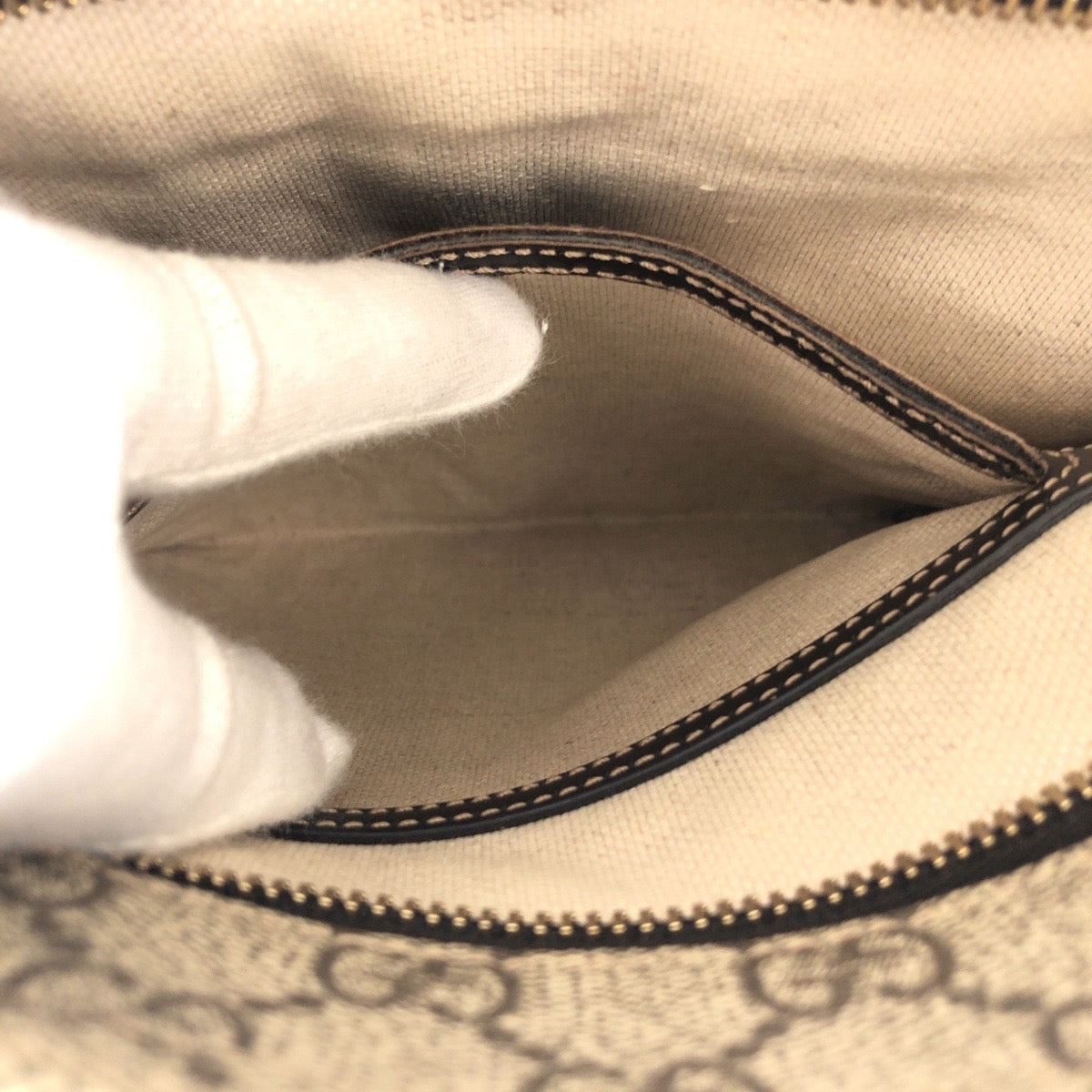 15466
GUCCI グッチ ブラウン グレー ゴールド金具 GGスプリームキャンバス / レザー 295257 ショルダーバッグ ポシェット  レディース A44