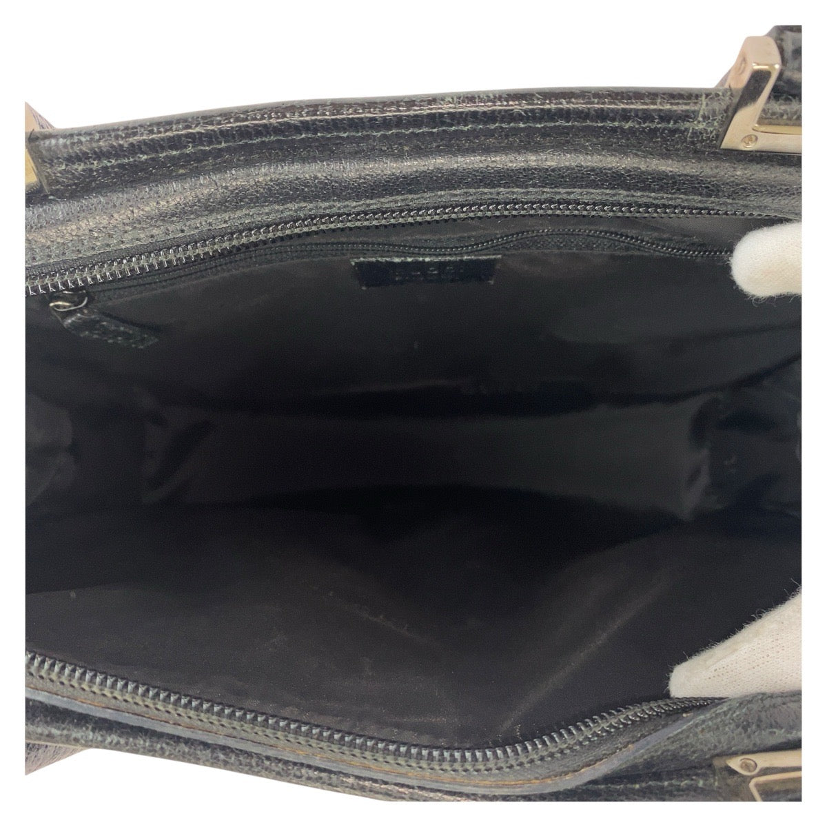 15469
GUCCI グッチ ジャッキー ブラック 黒 シルバー金具 レザー 002 1071 トートバッグ ハンドバッグ レディース A40