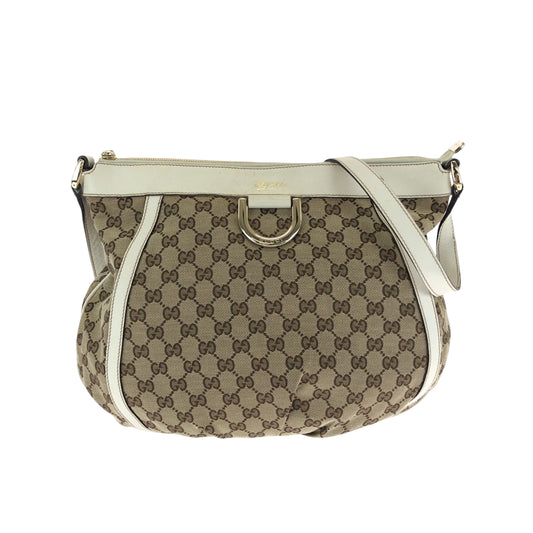 15470
GUCCI グッチ アビー ベージュ ホワイト ゴールド金具 GGキャンバス 204940 ショルダーバッグ メッセンジャーバッグ  レディース