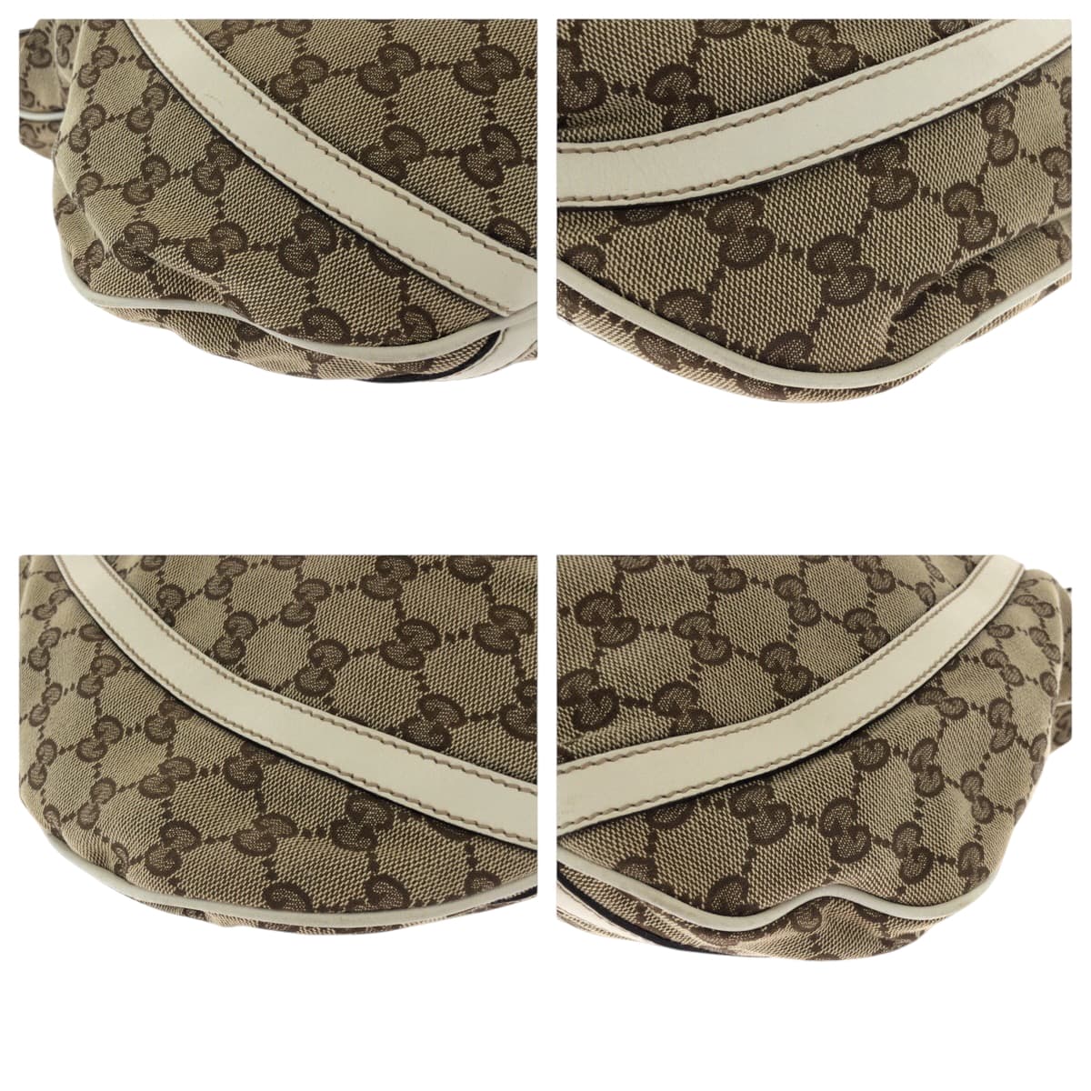 15470
GUCCI グッチ アビー ベージュ ホワイト ゴールド金具 GGキャンバス 204940 ショルダーバッグ メッセンジャーバッグ  レディース
