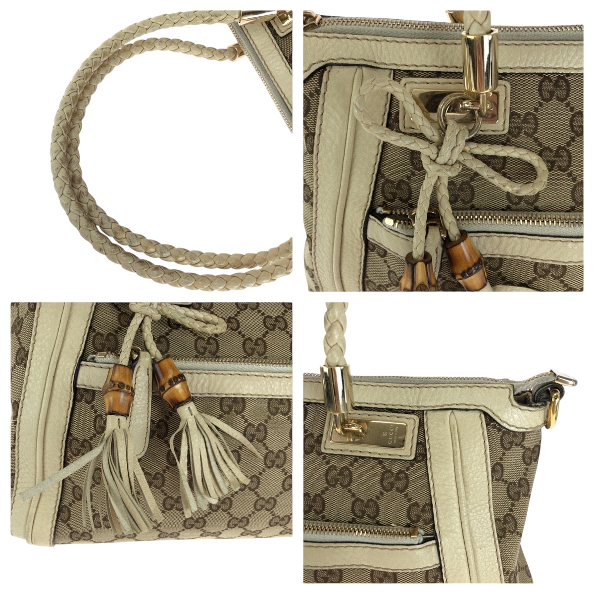 15472
GUCCI グッチ ベラ ベージュ アイボリー ゴールド金具 GGキャンバス 282300 ショルダーバッグ ハンドバッグ 2way  レディース