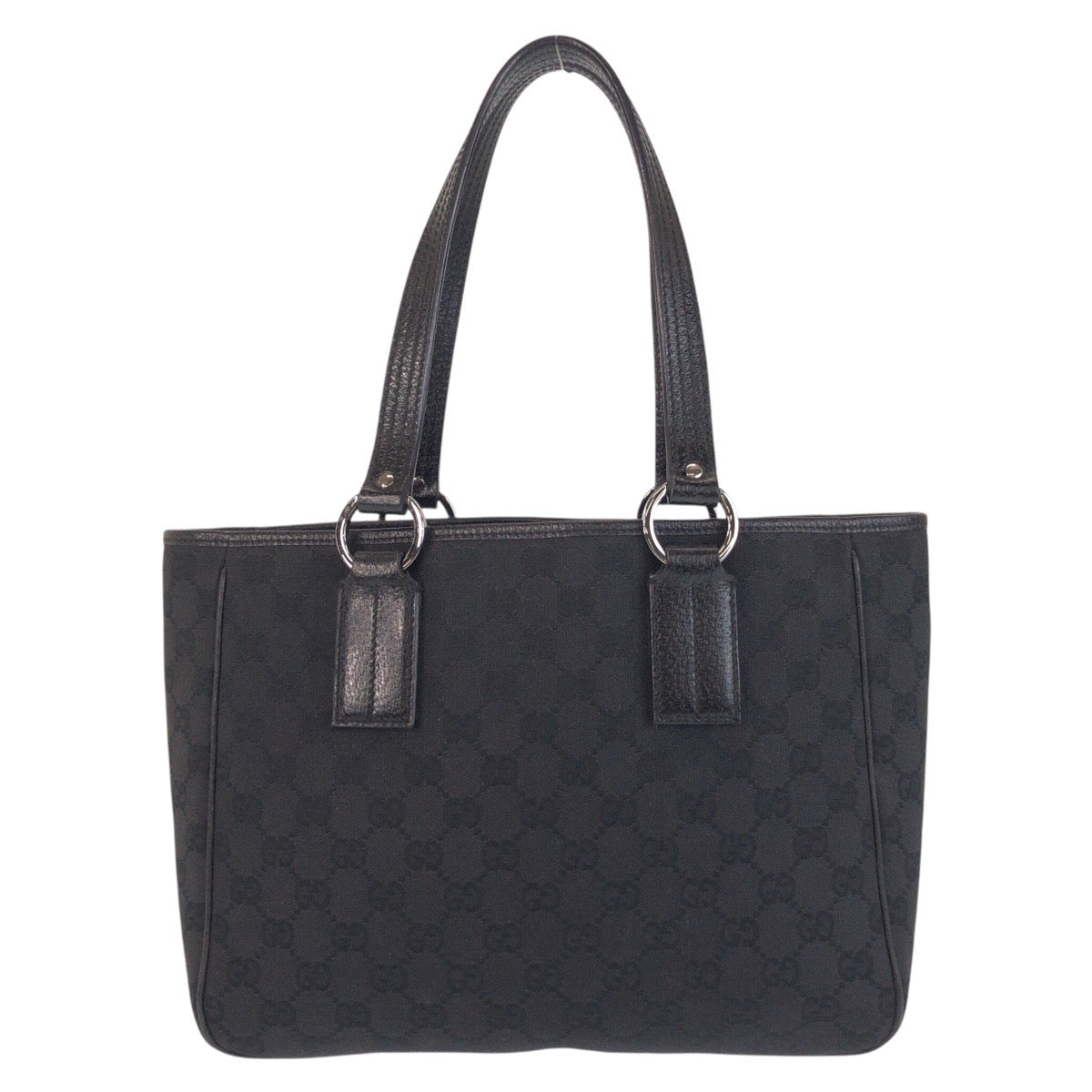 15473
GUCCI グッチ ブラック 黒 GGキャンバス / レザー 113019 トートバッグ ショルダーバッグ  レディース A40