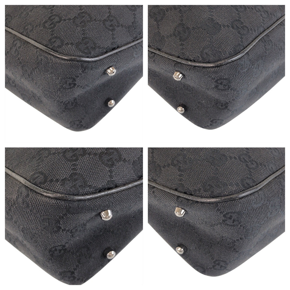 15473
GUCCI グッチ ブラック 黒 GGキャンバス / レザー 113019 トートバッグ ショルダーバッグ  レディース A40