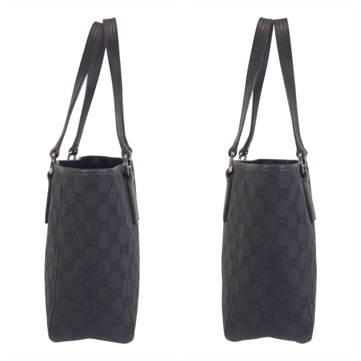 15473
GUCCI グッチ ブラック 黒 GGキャンバス / レザー 113019 トートバッグ ショルダーバッグ  レディース A40