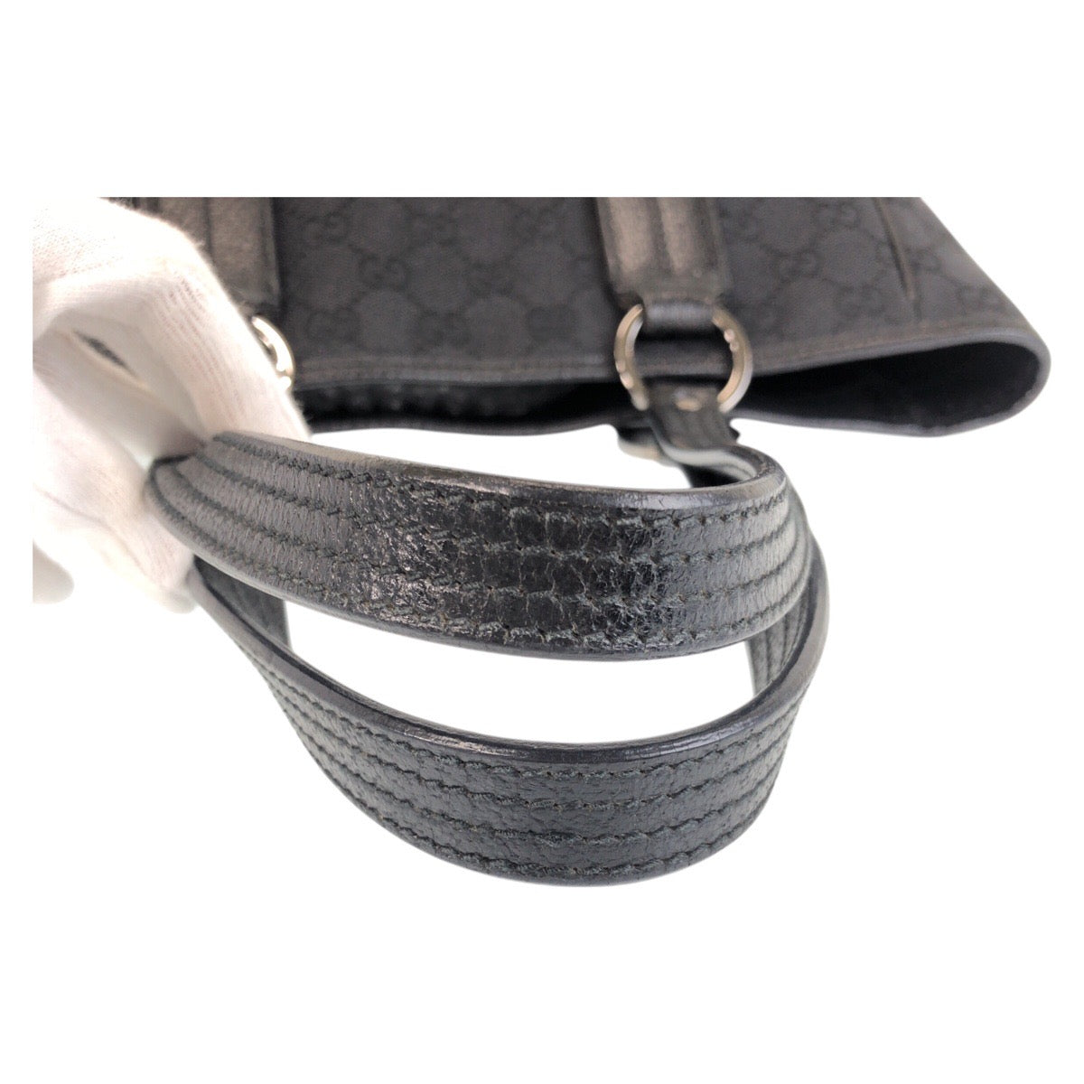 15473
GUCCI グッチ ブラック 黒 GGキャンバス / レザー 113019 トートバッグ ショルダーバッグ  レディース A40