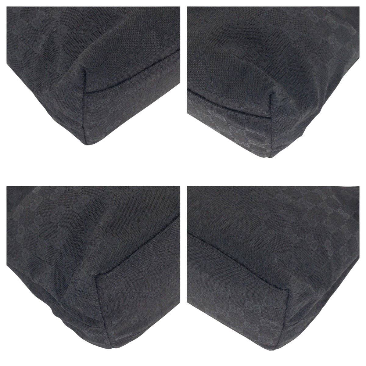 15477
GUCCI グッチ ブラック 黒 シルバー金具 GGキャンバス 001 3386 ホーボー ワンショルダーバッグ 肩掛け  レディース AB24
