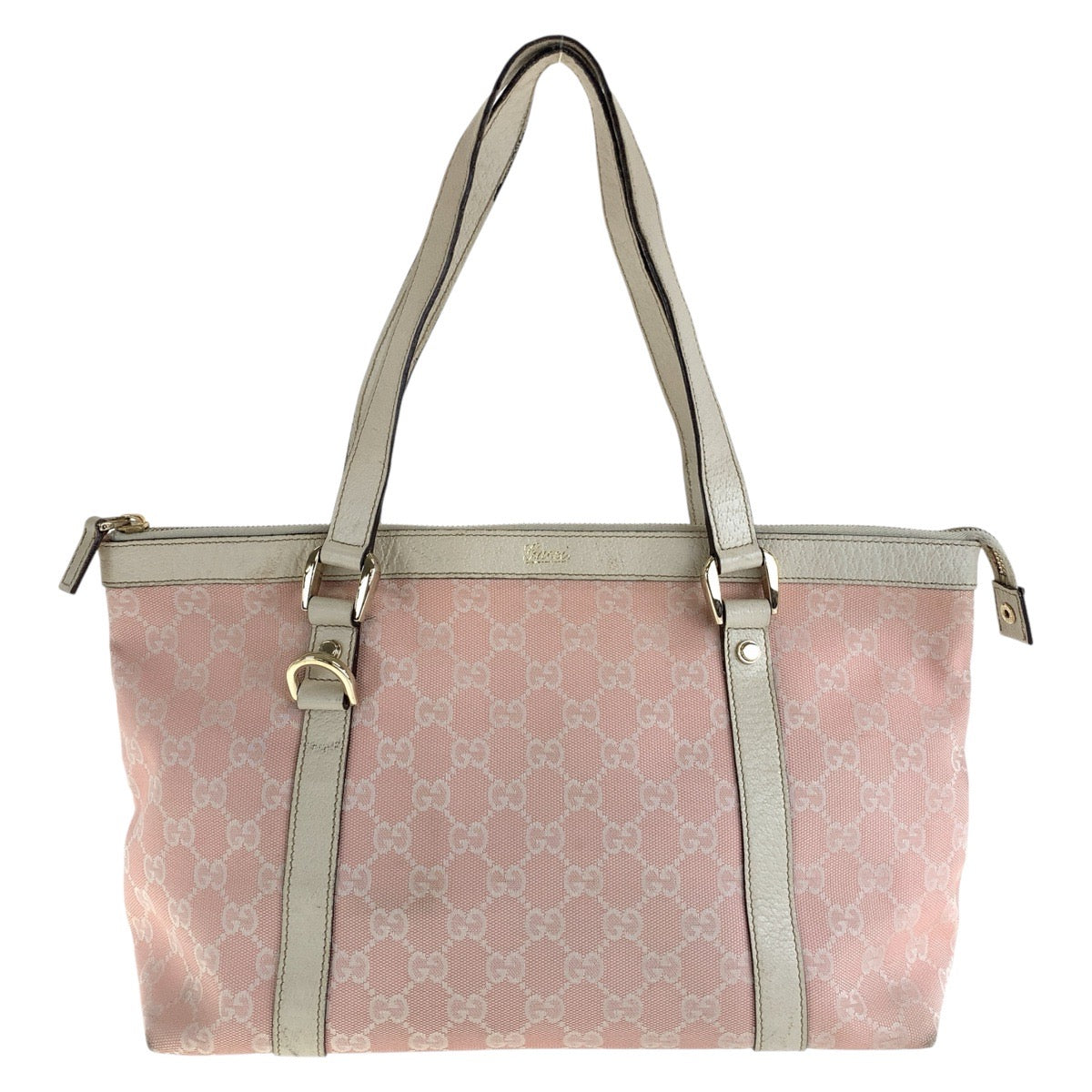 15478
GUCCI グッチ ピンク ホワイト ゴールド金具 GGキャンバス / レザー 141470 トートバッグ ショルダーバッグ  レディース